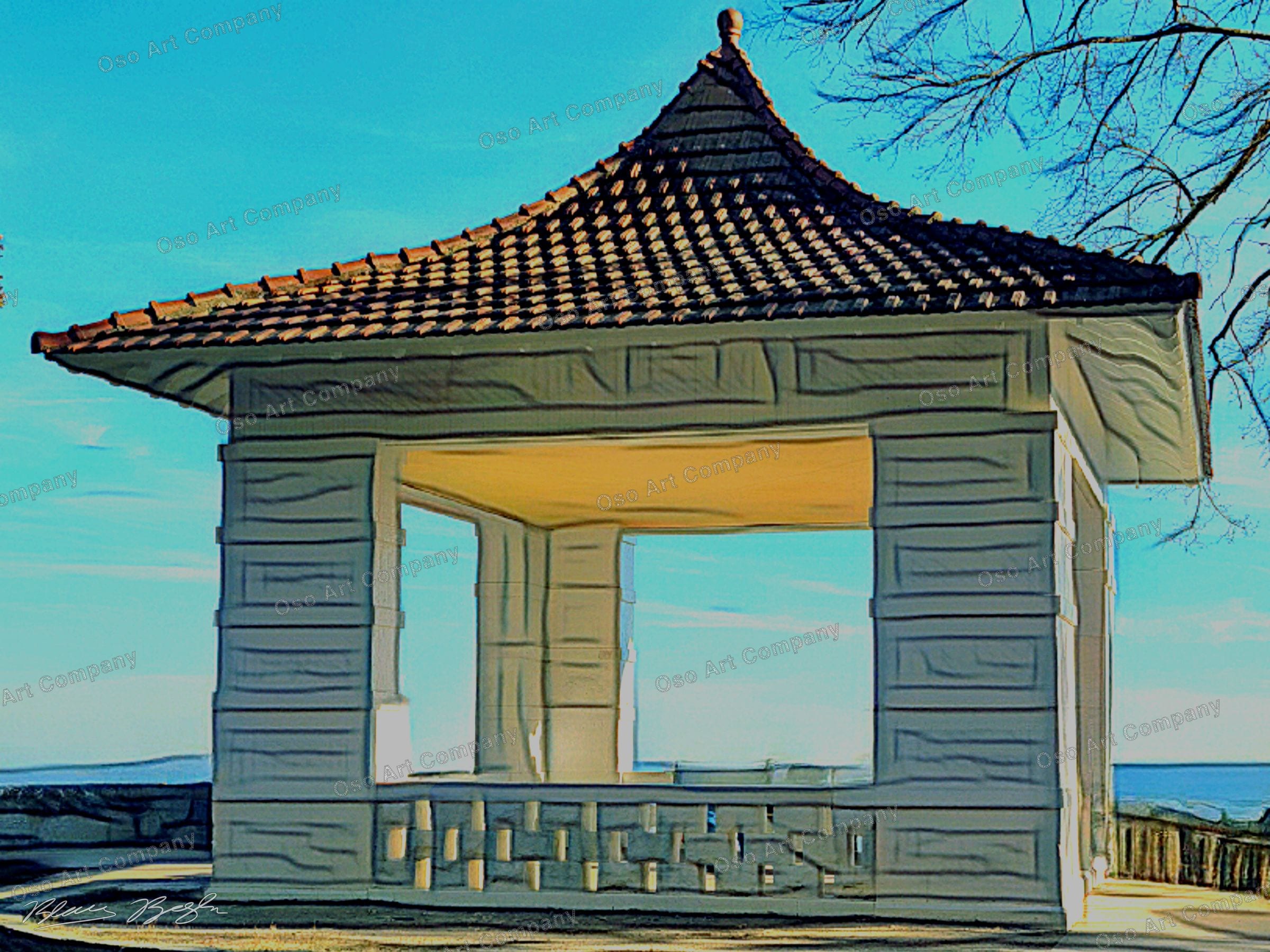 Hot Springs Mt Hut Illustration