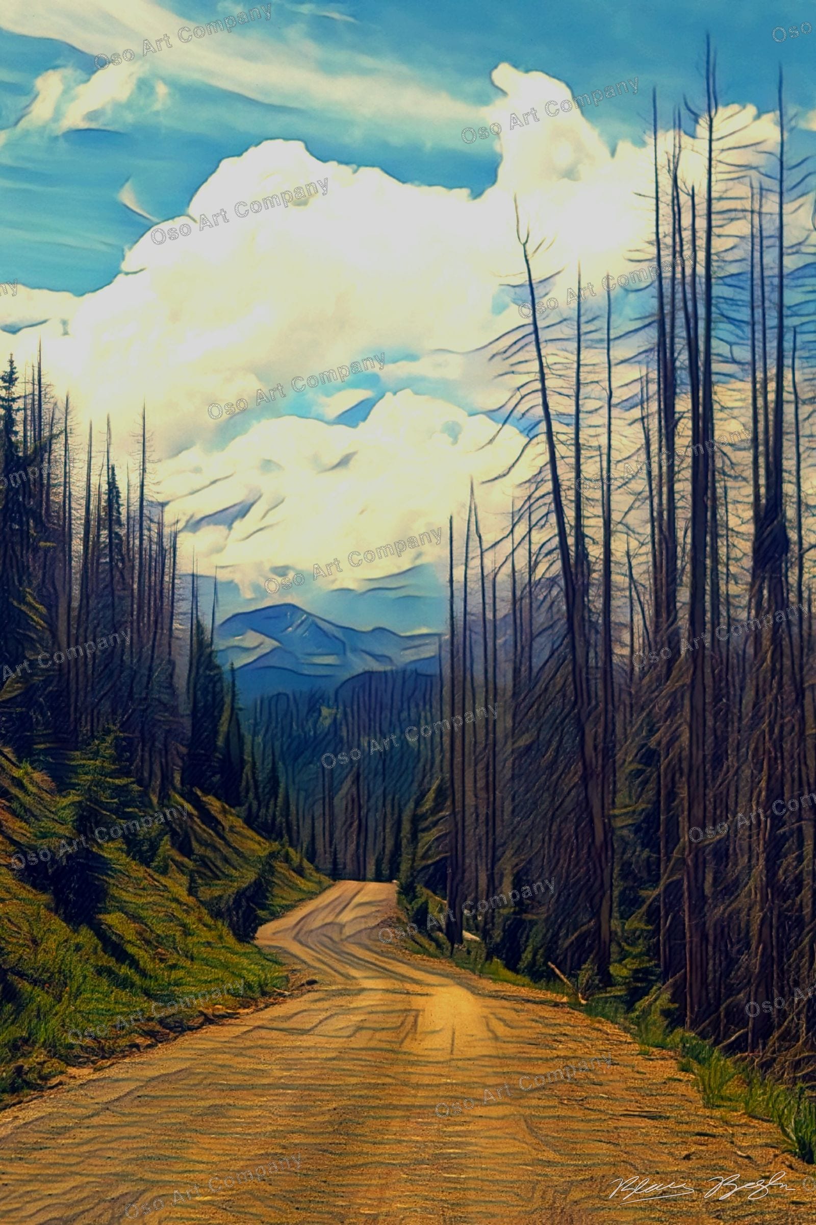 Summit Mountain Roads Illustration