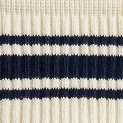 UrlfreezeShops Striped Script Laurel Logo Sock - Sandrift