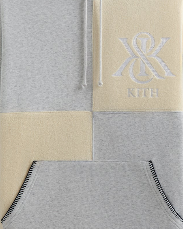 Kith Panelled Nelson Hoodie - Light Heather Grey