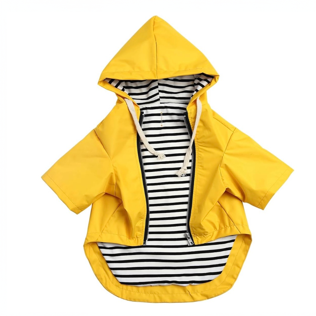 Dog Raincoat with Storage Pocket & Harness Hole