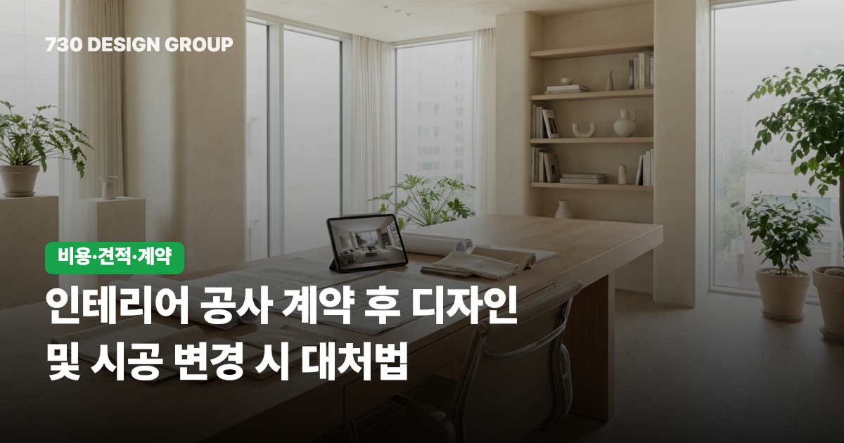 인테리어 공사 계약 후 디자인 및 시공 변경 시 대처법