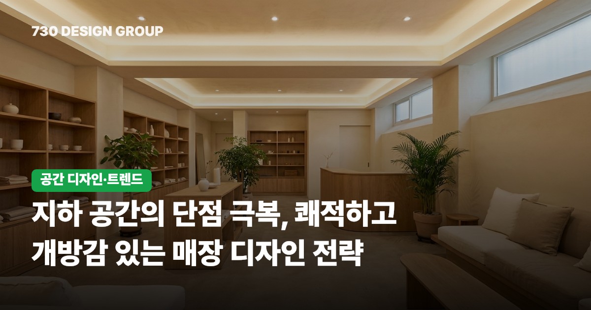지하 공간의 단점 극복, 쾌적하고 개방감 있는 매장 디자인 전략