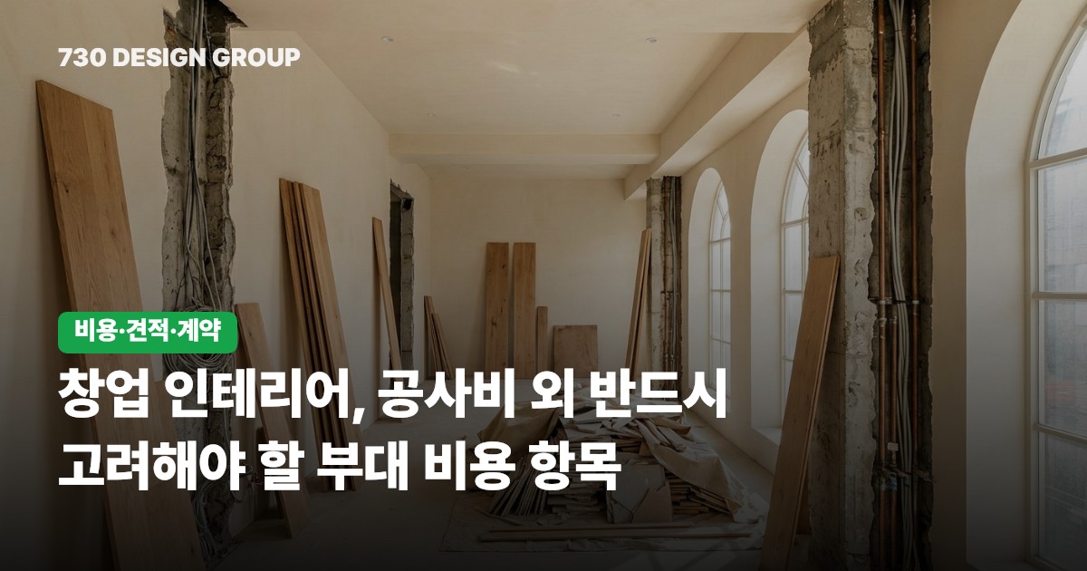 창업 인테리어, 공사비 외 반드시 고려해야 할 부대 비용 항목