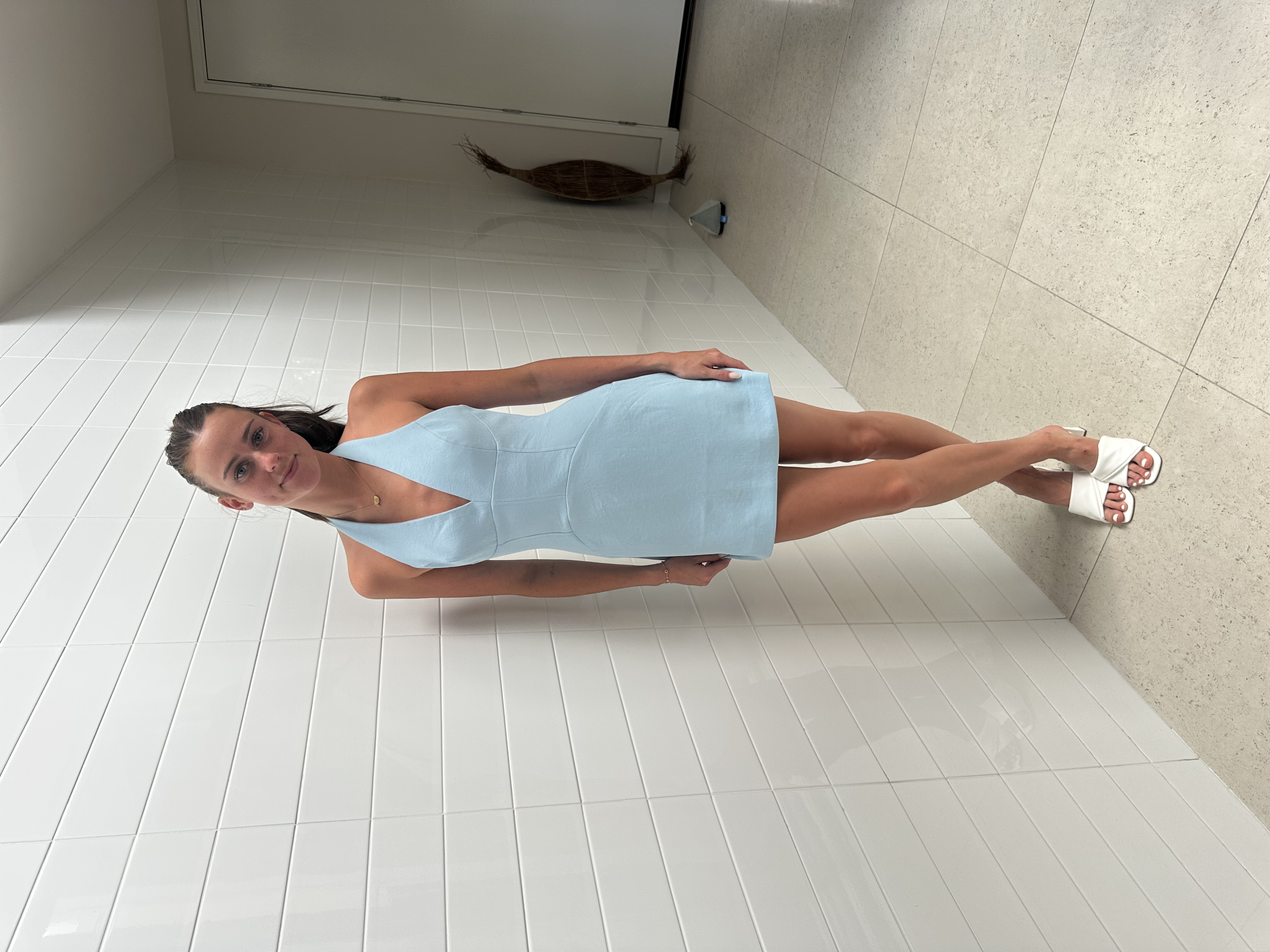 Kookai Oyster Corset Dress in Winter Blue🩵