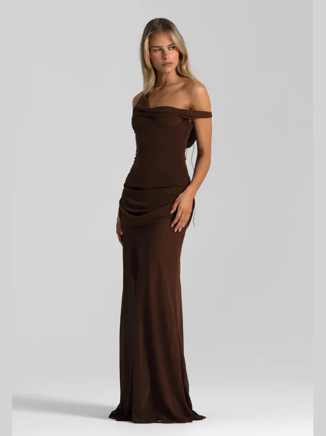 Natalie Rolt Cadence Gown, Espresso