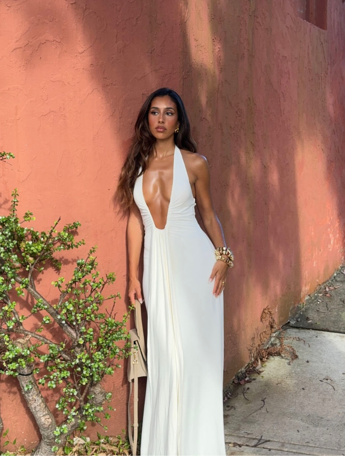 Jennifer Cupro Maxi - White