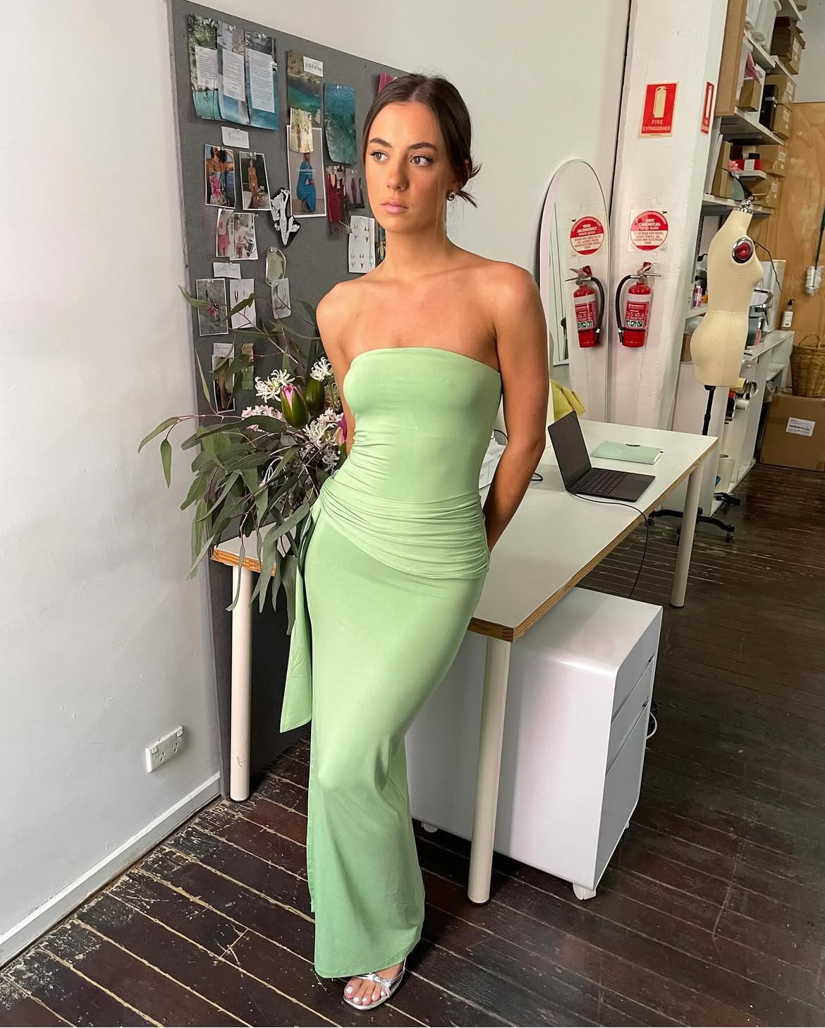 The Draped Strapless Bamboo Maxi Dress 2