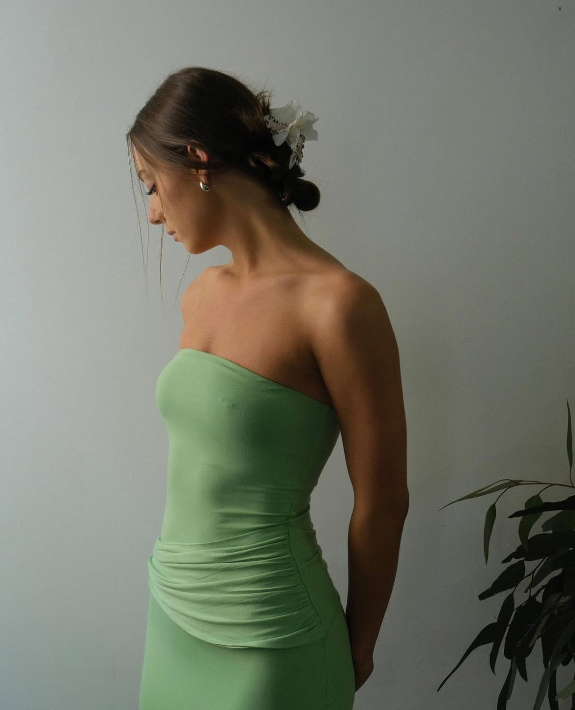 The Draped Strapless Bamboo Maxi Dress 4