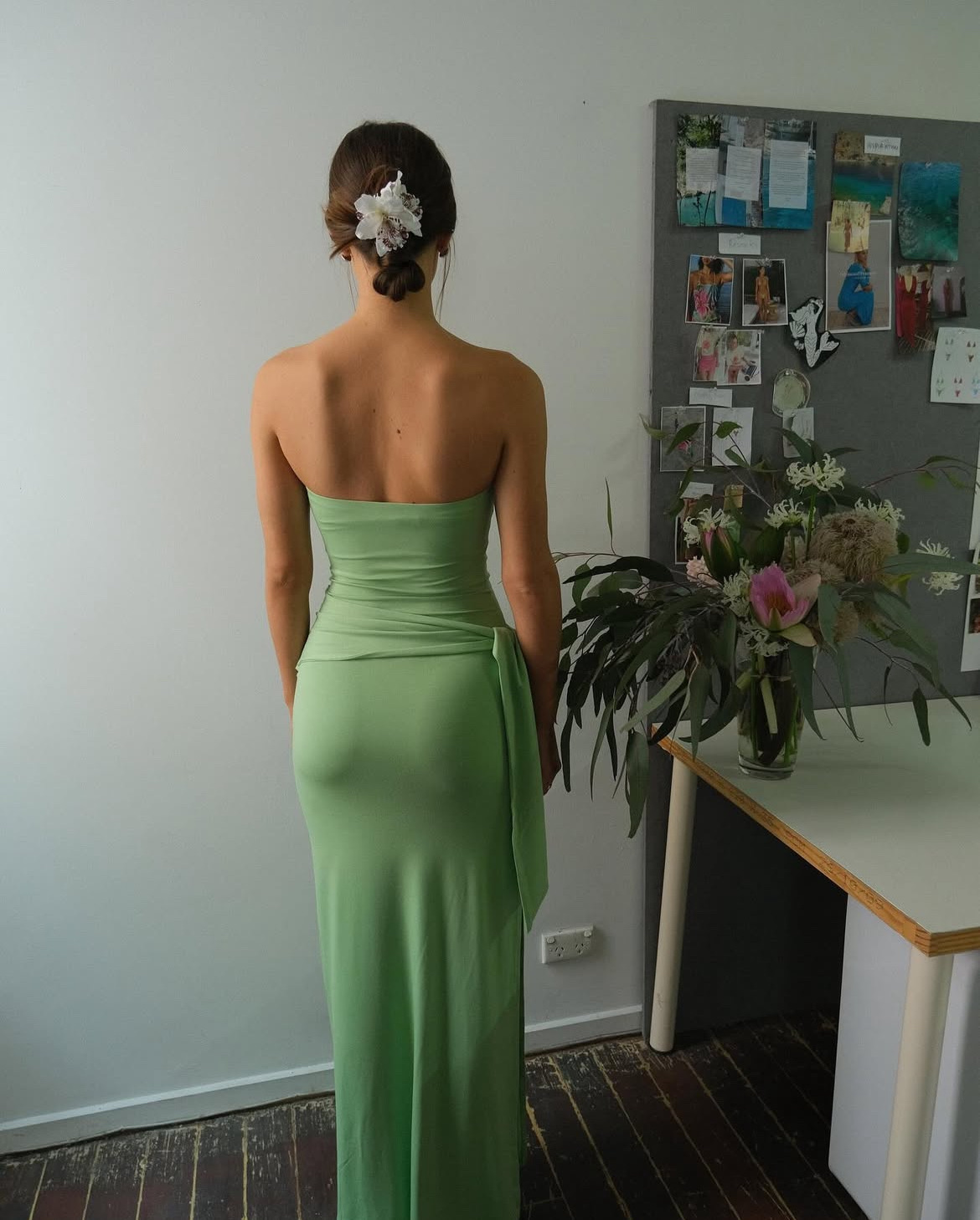 The Draped Strapless Bamboo Maxi Dress 5