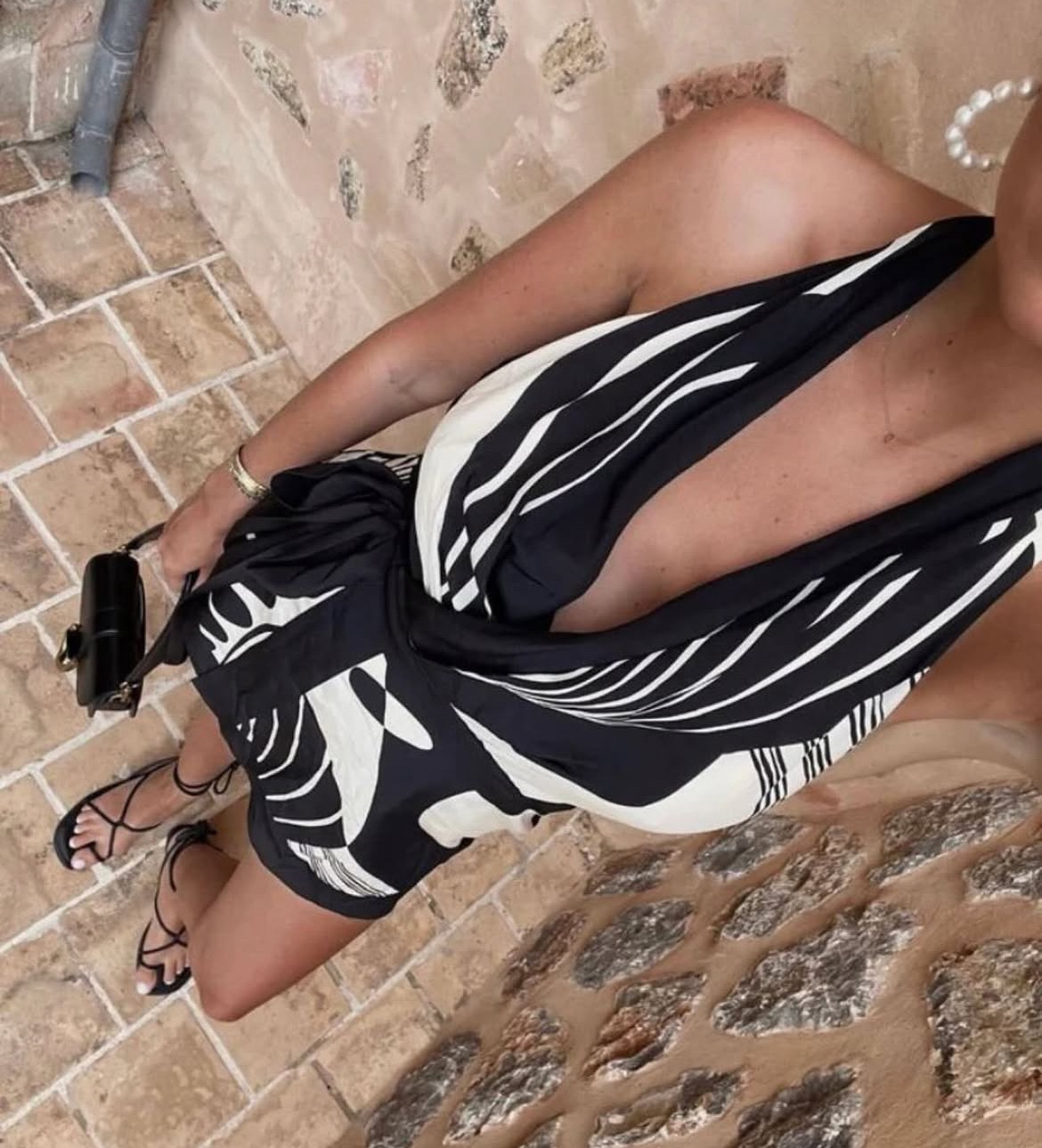 Realisme wrap halter mini Dress