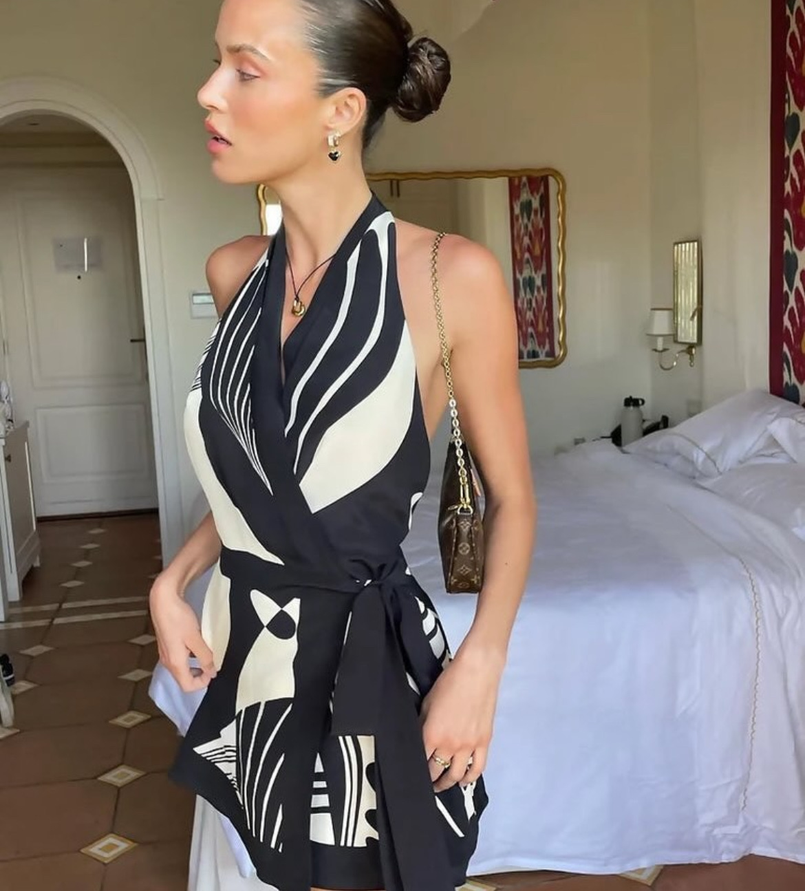 Realisme wrap halter mini Dress 2