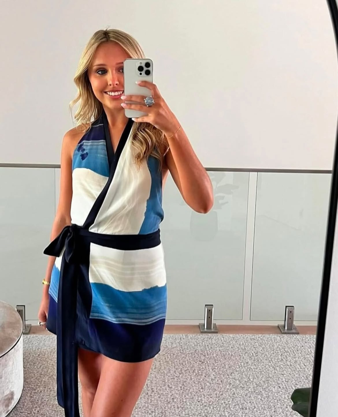 The Mariner Halter Wrap Mini Dress