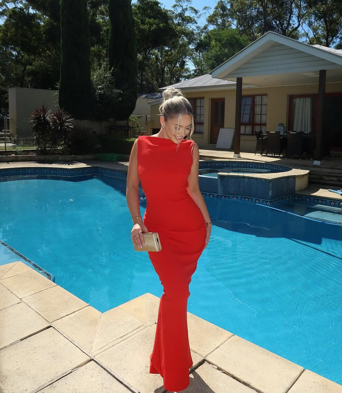 Verona Gown in Cherry Red 2