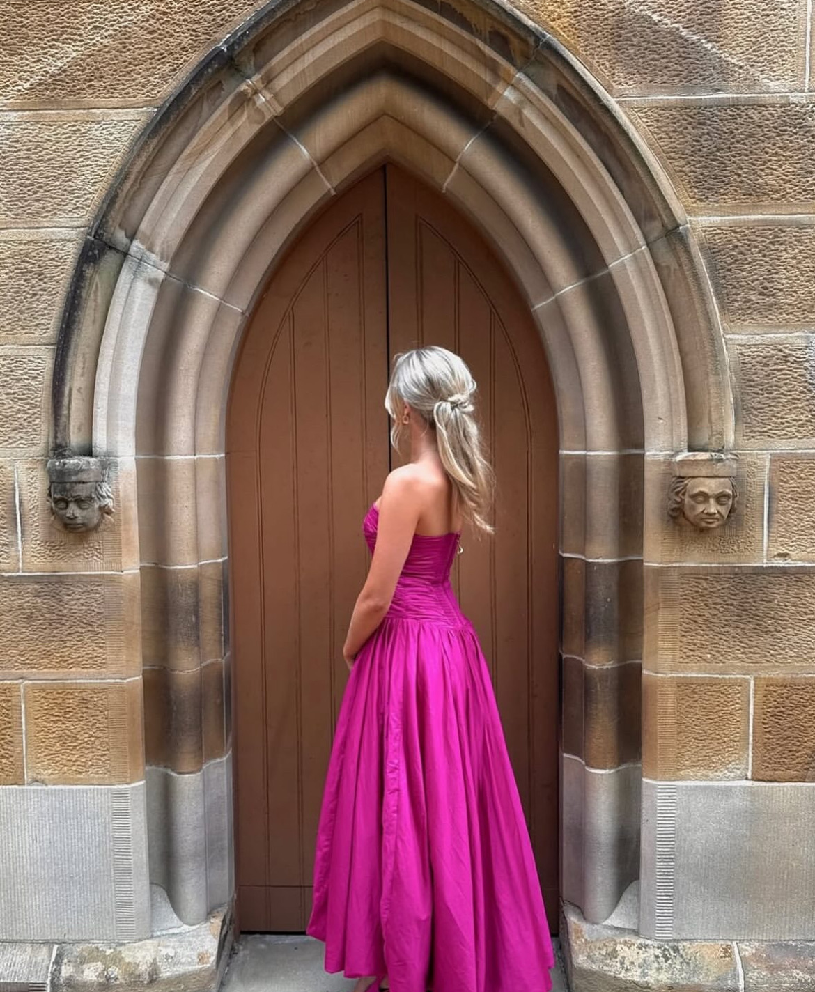 Violette Bubble Hem Dress Deep Magenta 2