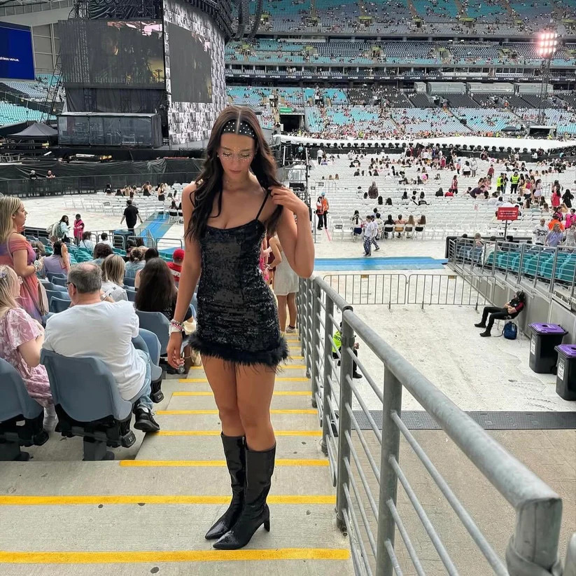 Faux Fur Mini Dress in Black 2