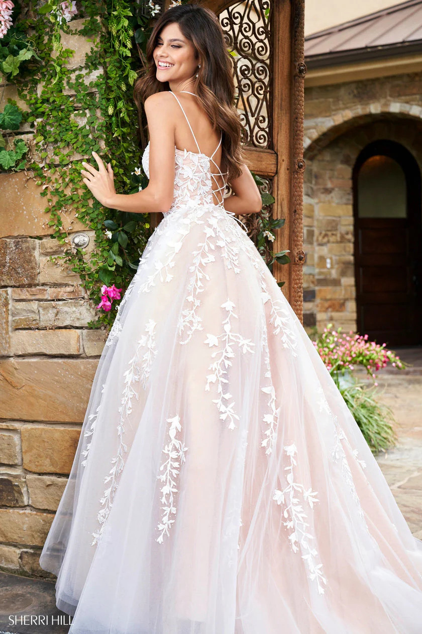 Tulle & Leaf Embroidered Ball Gown STYLE 53116