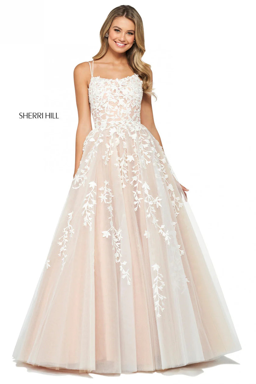 Tulle & Leaf Embroidered Ball Gown STYLE 53116 3