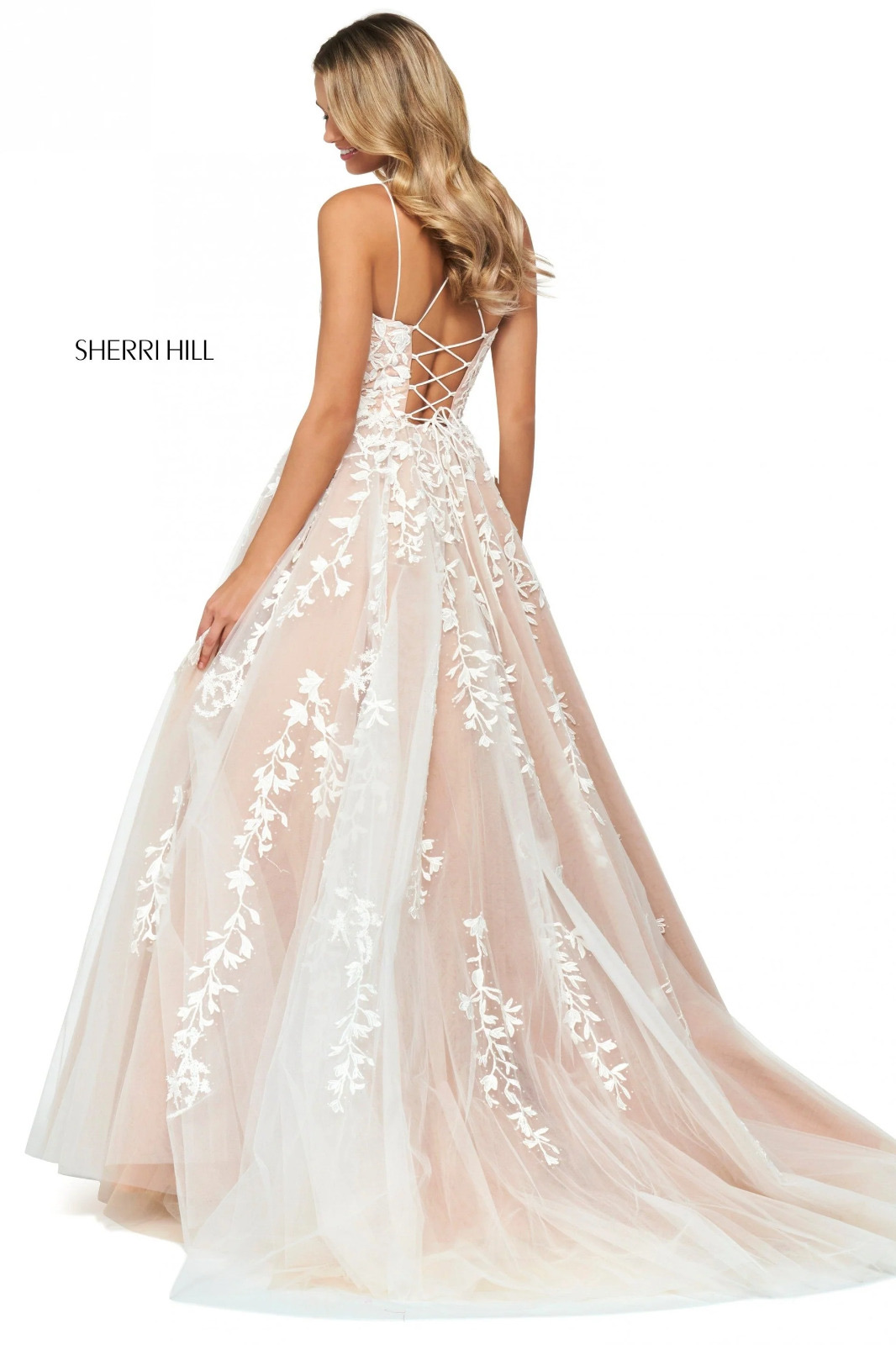 Tulle & Leaf Embroidered Ball Gown STYLE 53116 4