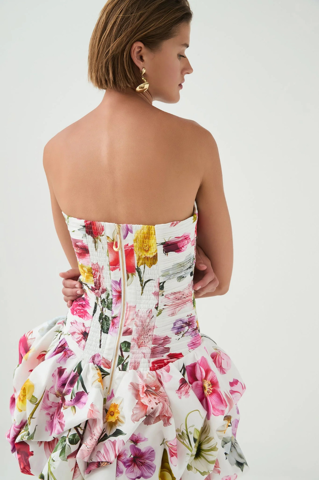 Violette Bubble Hem Mini Dress College Floral 2