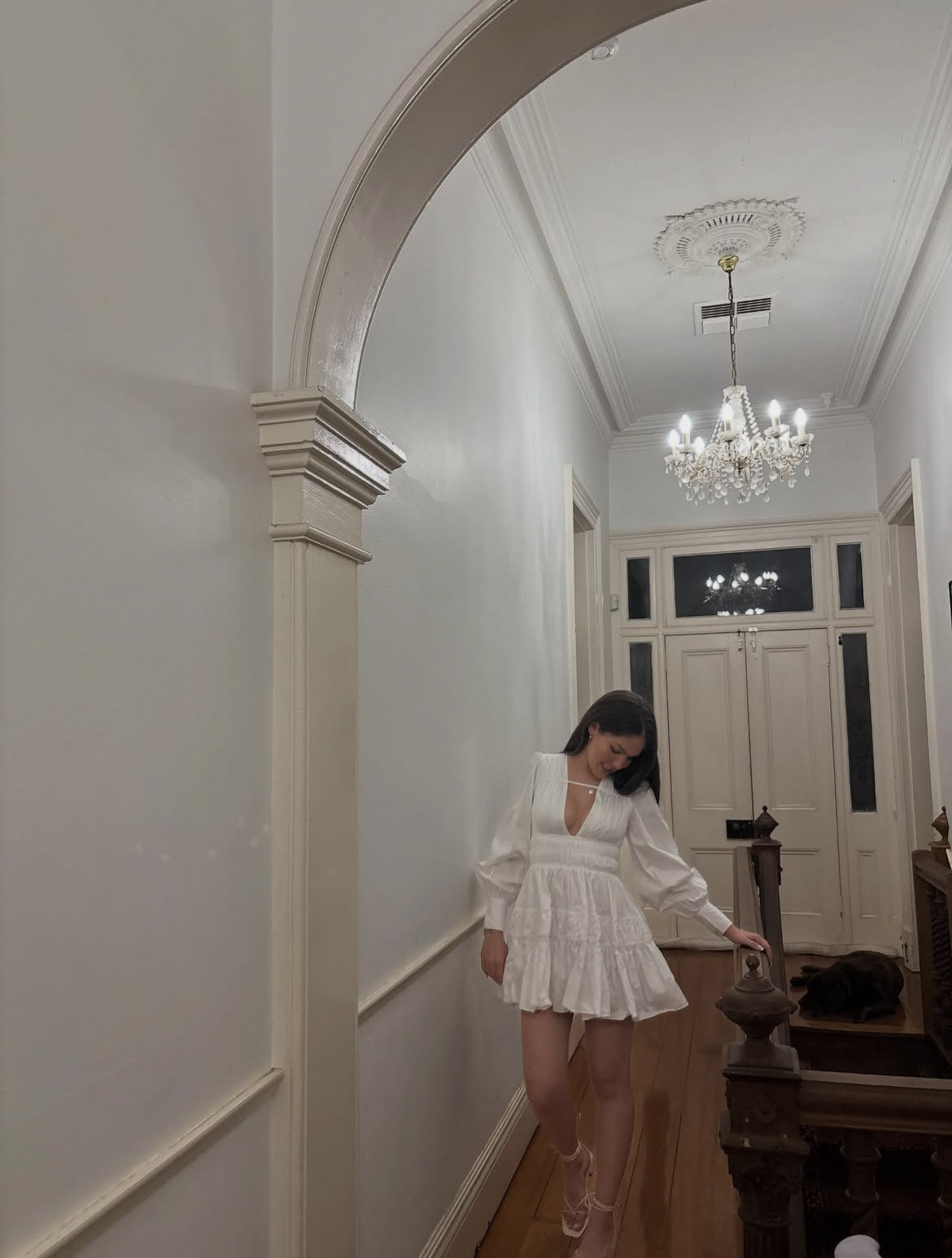 Fallingwater gathered mini dress