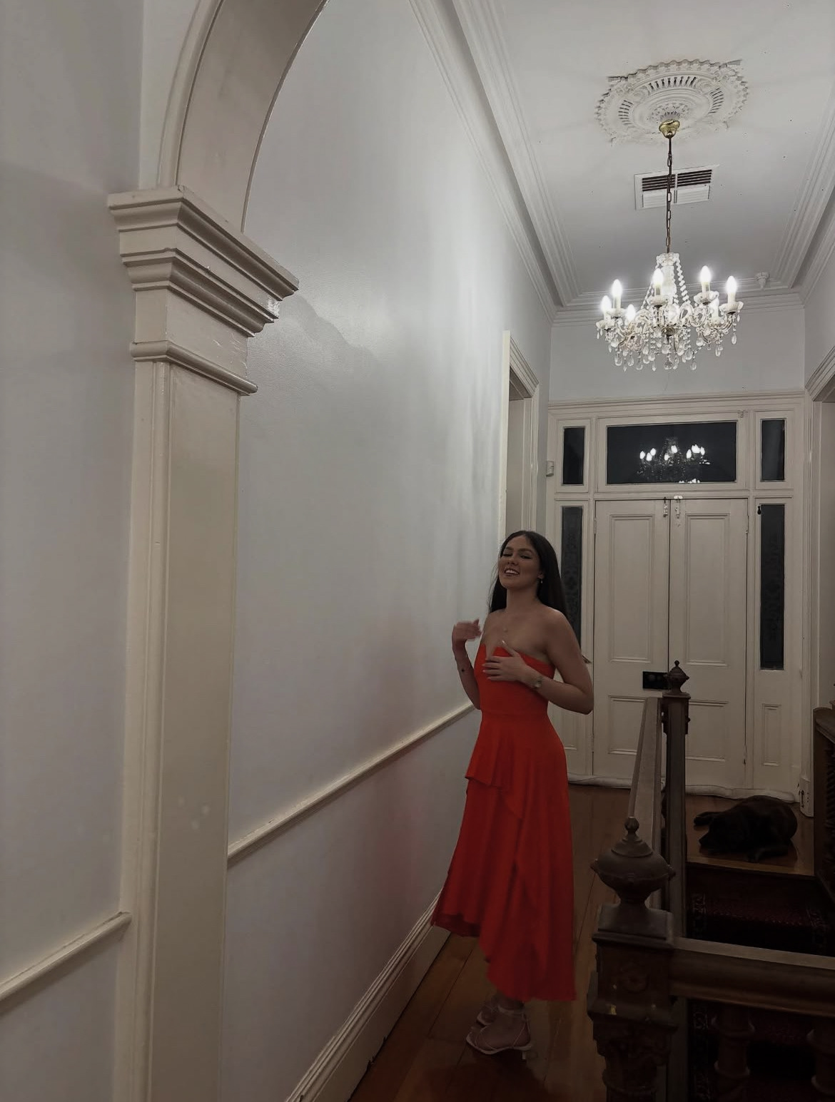 falls full strapless midi dress 4