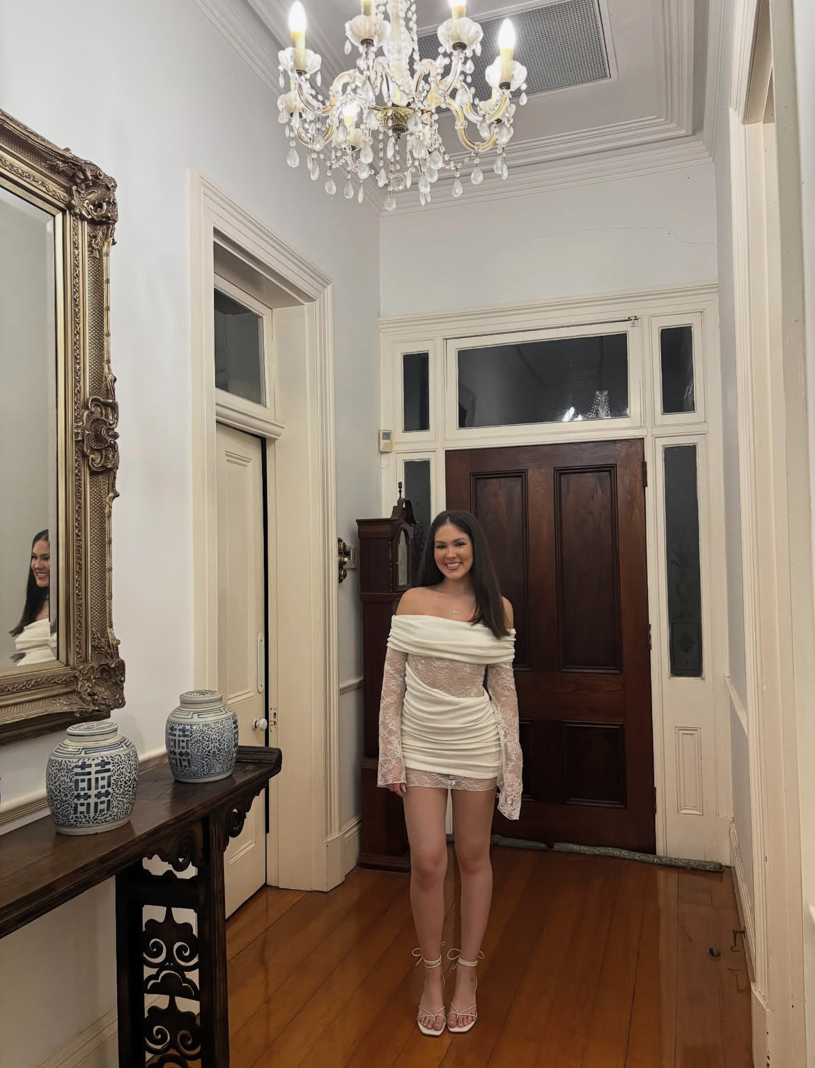 Luxie lace knit mini dress