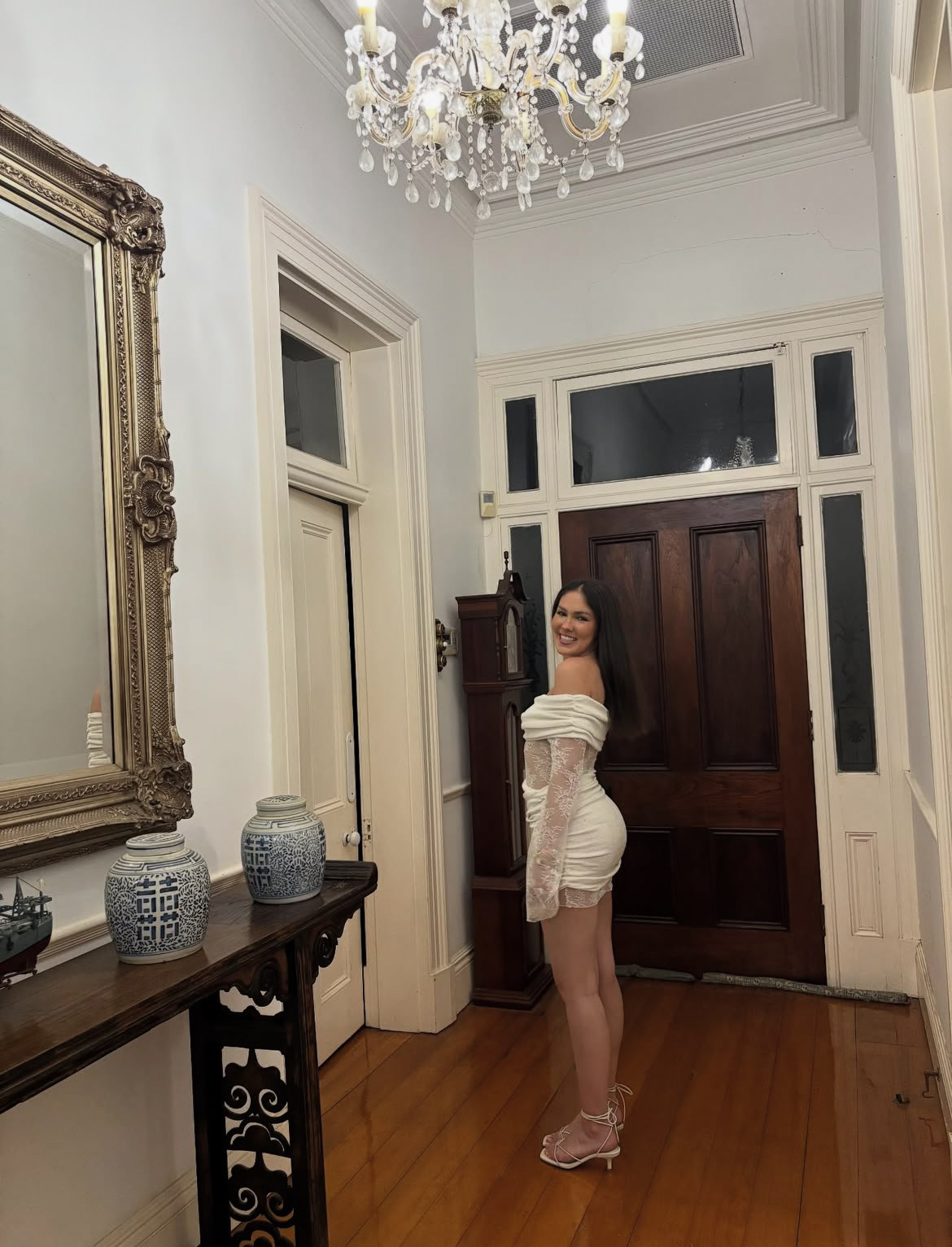 Luxie lace knit mini dress 2