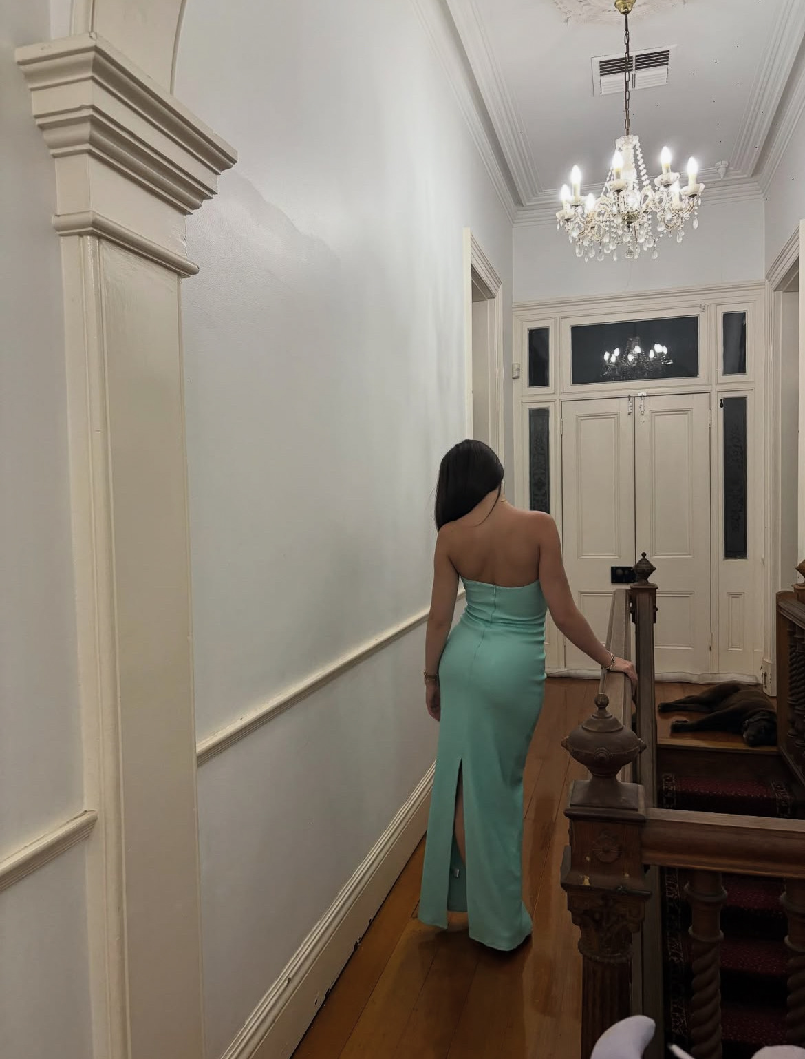 Winston strapless sequin dress 3