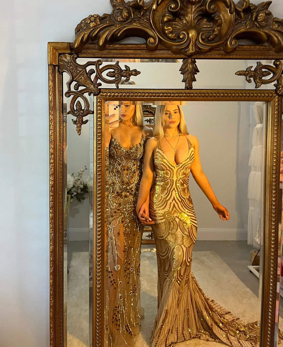 Alamour the label gold sequinned dress 3