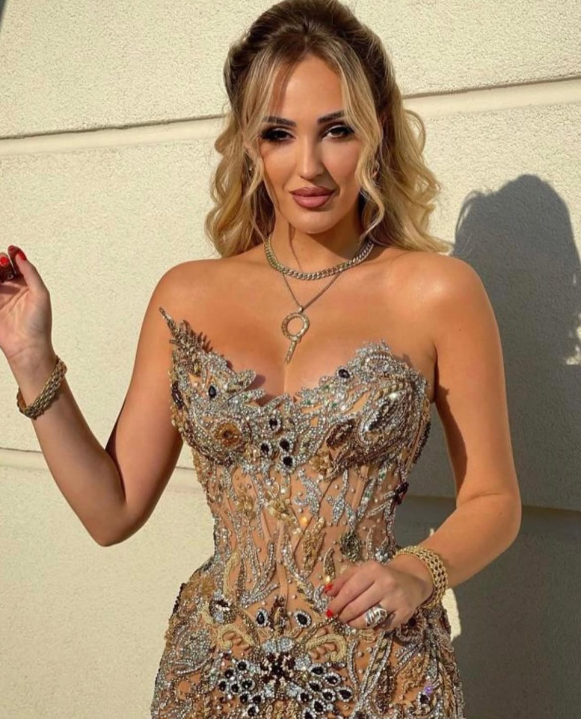 Meet the Goddess Exclusive gold embellished gown 3