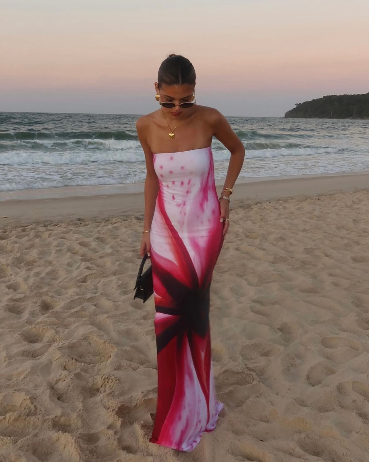 With Harper Lu Fuchsia Mosaic Strapless Dress🌺 2