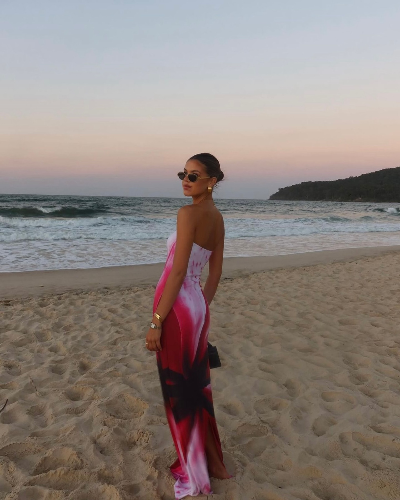 With Harper Lu Fuchsia Mosaic Strapless Dress🌺 3