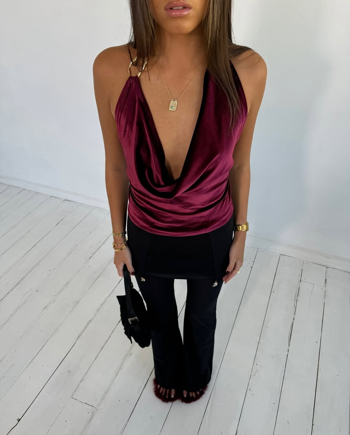 The Blinc1000 Dolce Vita Top in Burgundy 2