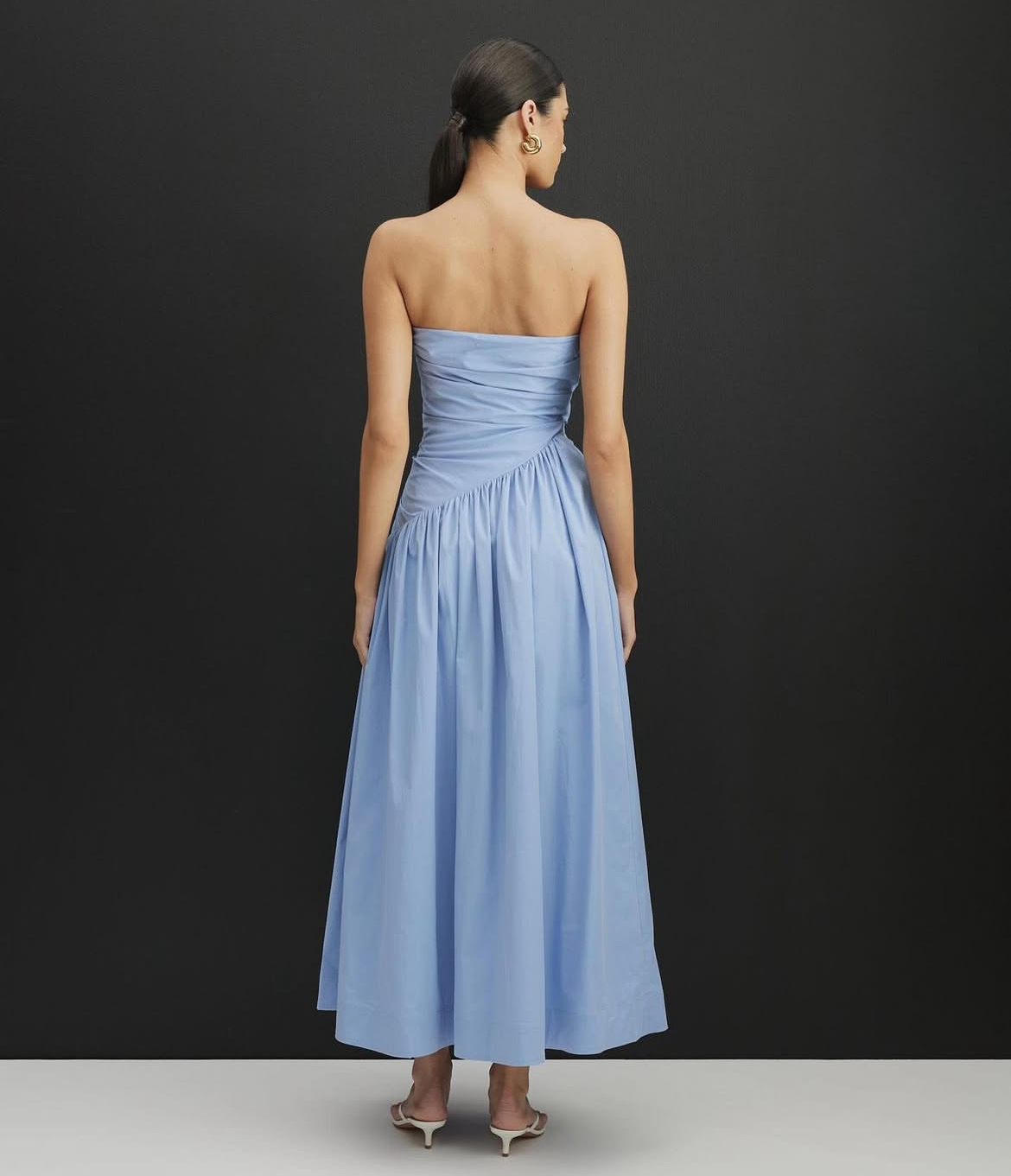 AERE Kiera Strapless Midi Dress