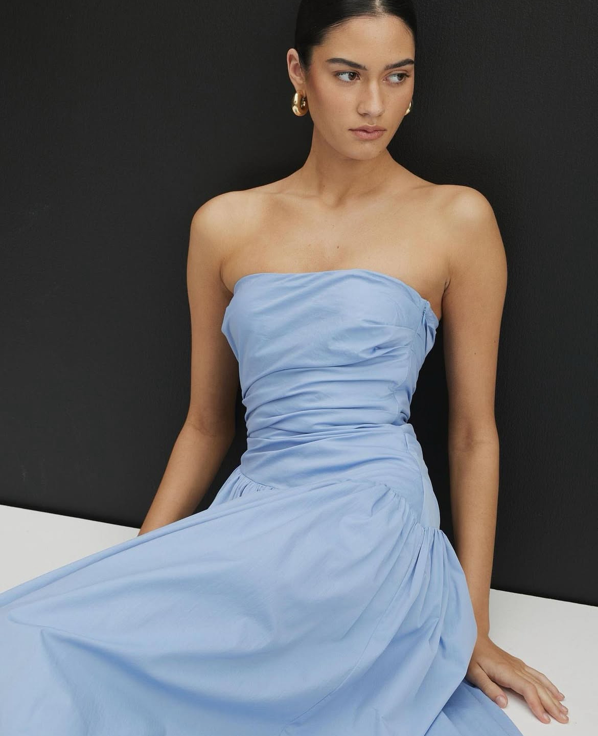 AERE Kiera Strapless Midi Dress 2