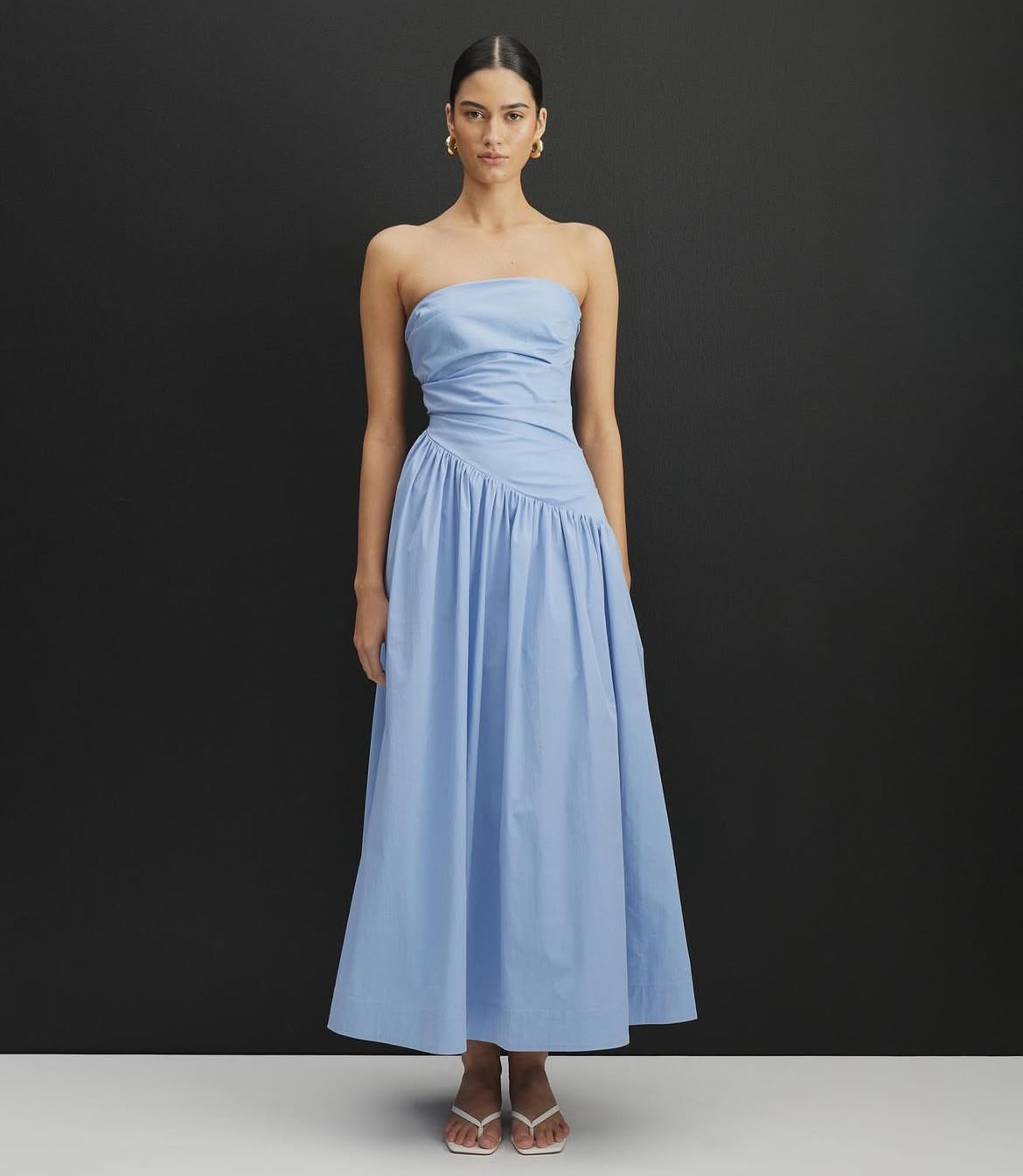 AERE Kiera Strapless Midi Dress 3