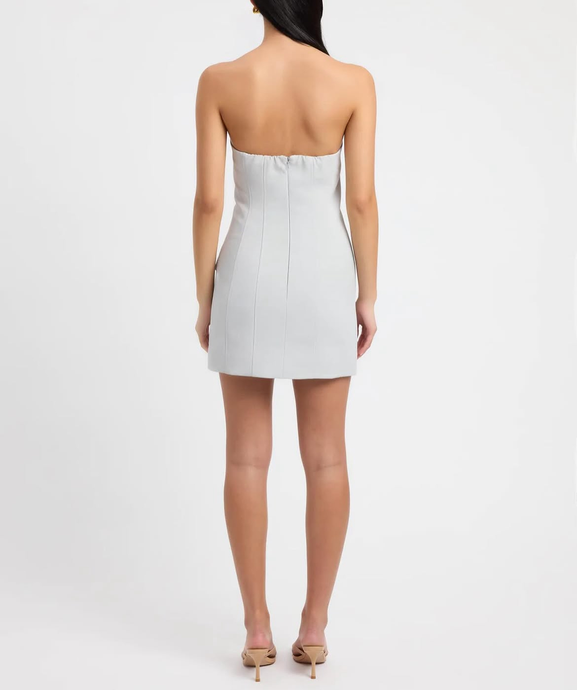 KOOKAÏ Ariel Pocket Mini Dress in Soft Grey 2