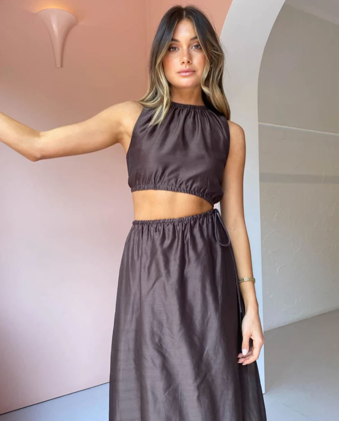 SIR 🤎 Anje Asymetrical Cut Out Dress