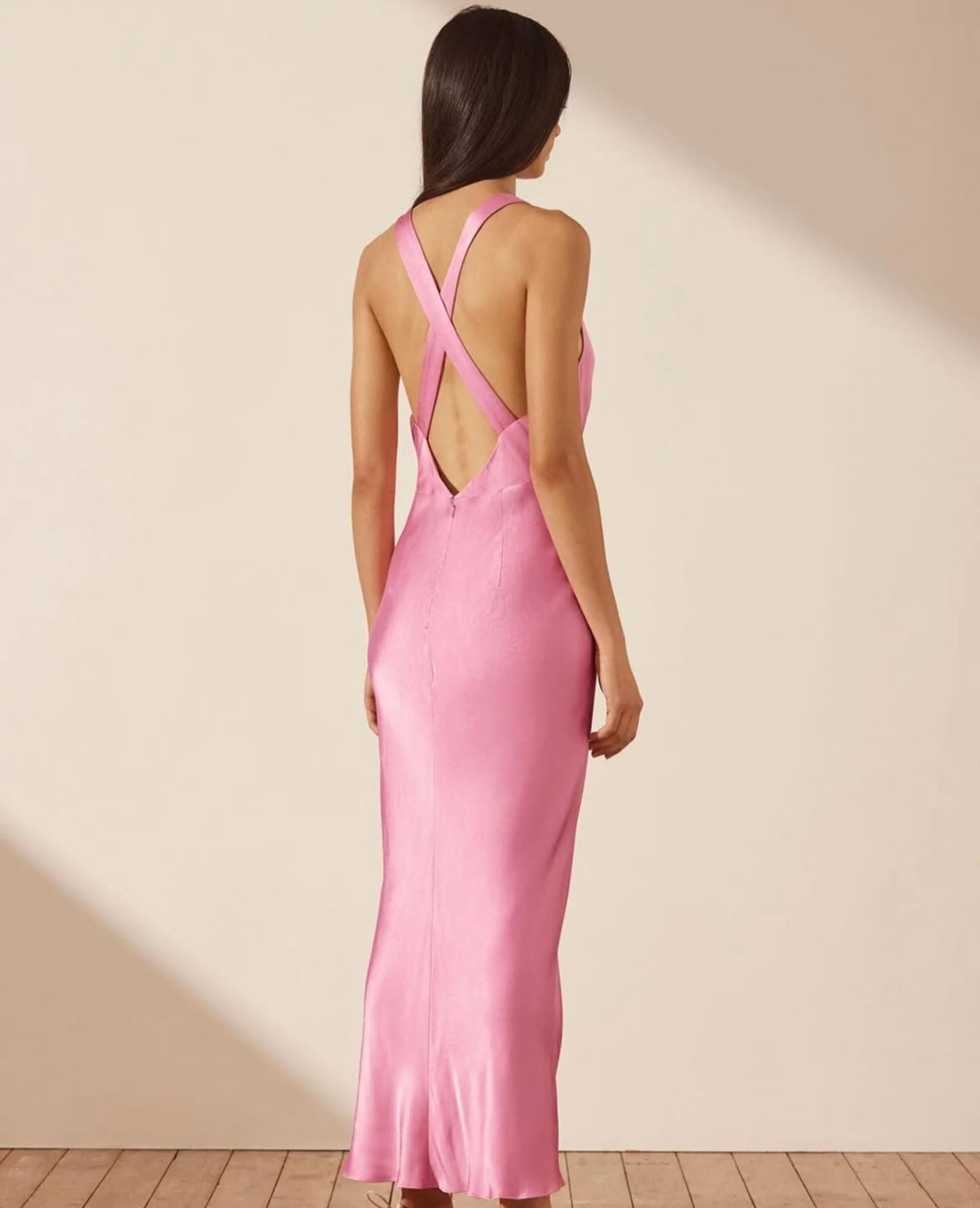 SHONA JOY 🎀 Arienzo Plunged Cross Back Midi Dress