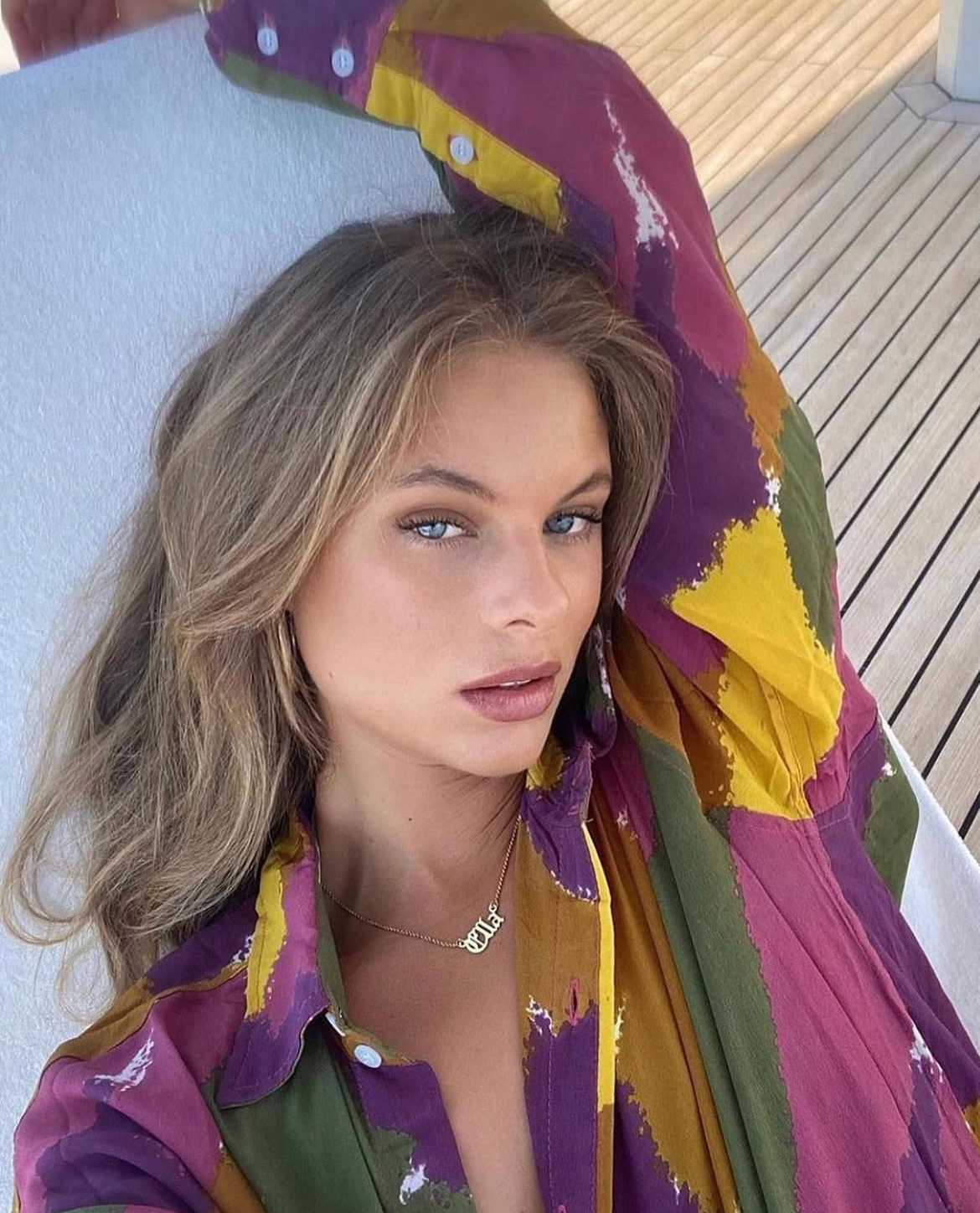 Bamba Swim Titan Shirt Dress in Dry Brush Print 💜 3