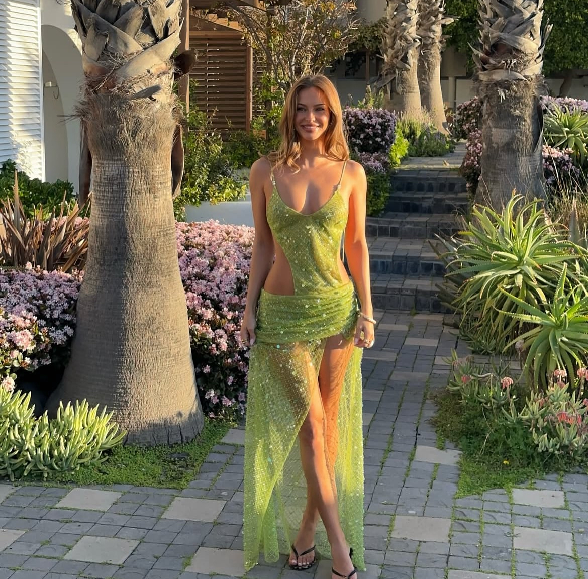 Stellar Asymmetric Hand Beaded Maxi Dress - Jaded london