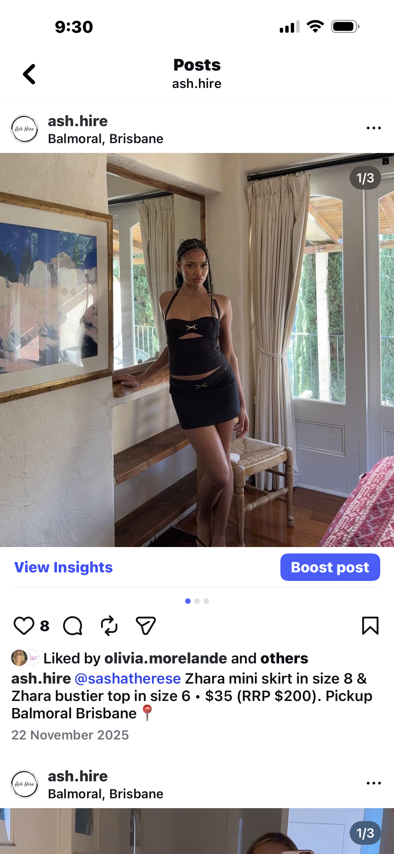 Sasha Therese Zhara mini skirt and bustier top / set