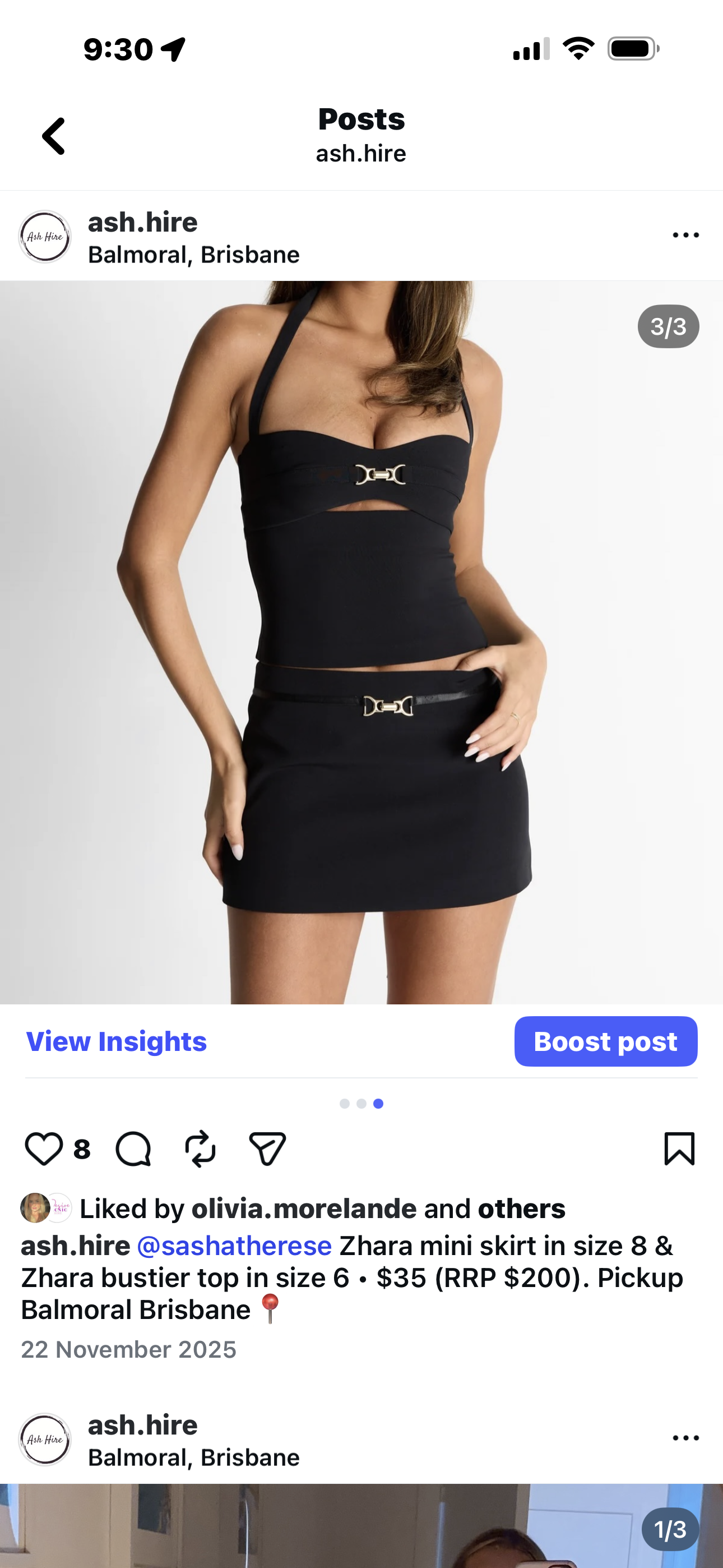 Sasha Therese Zhara mini skirt and bustier top / set 2