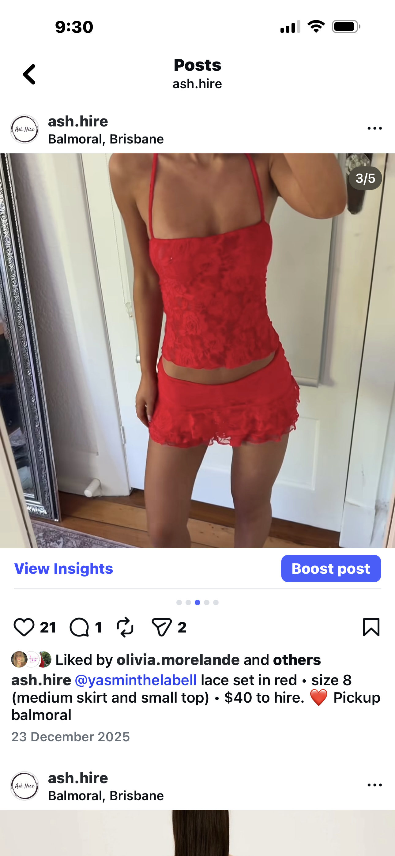 Jasmin the label lace set in red 2