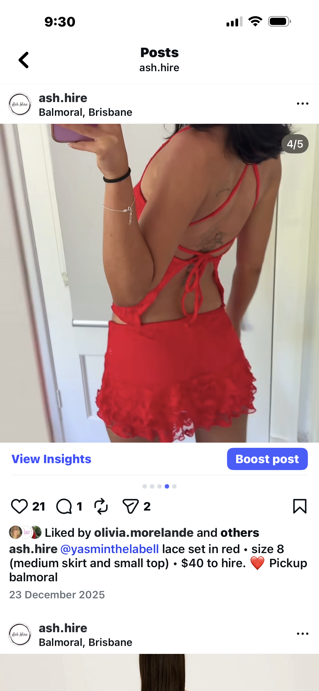 Jasmin the label lace set in red 3