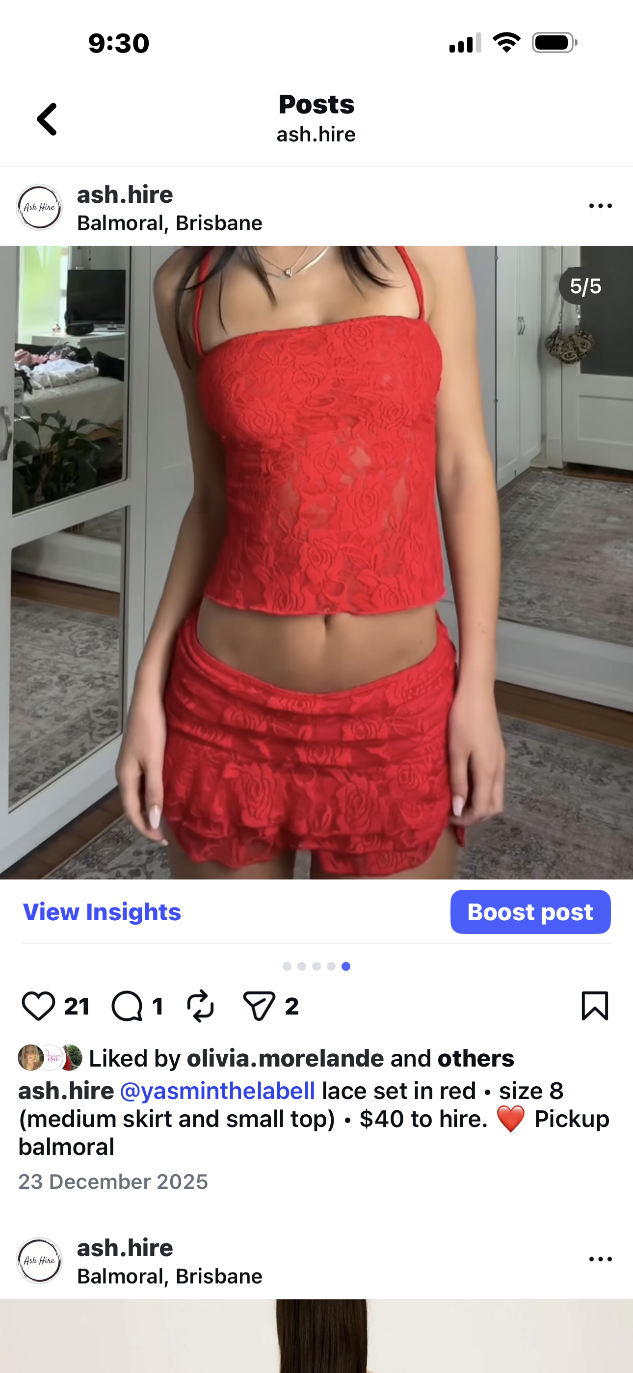 Jasmin the label lace set in red 5