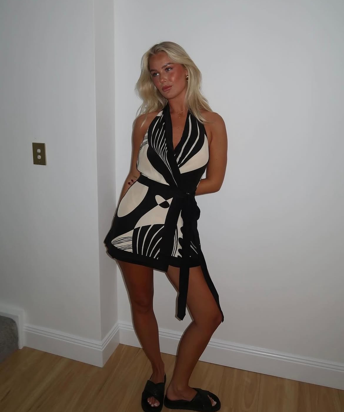 Sir the Label Realisme wrap halter mini dress
