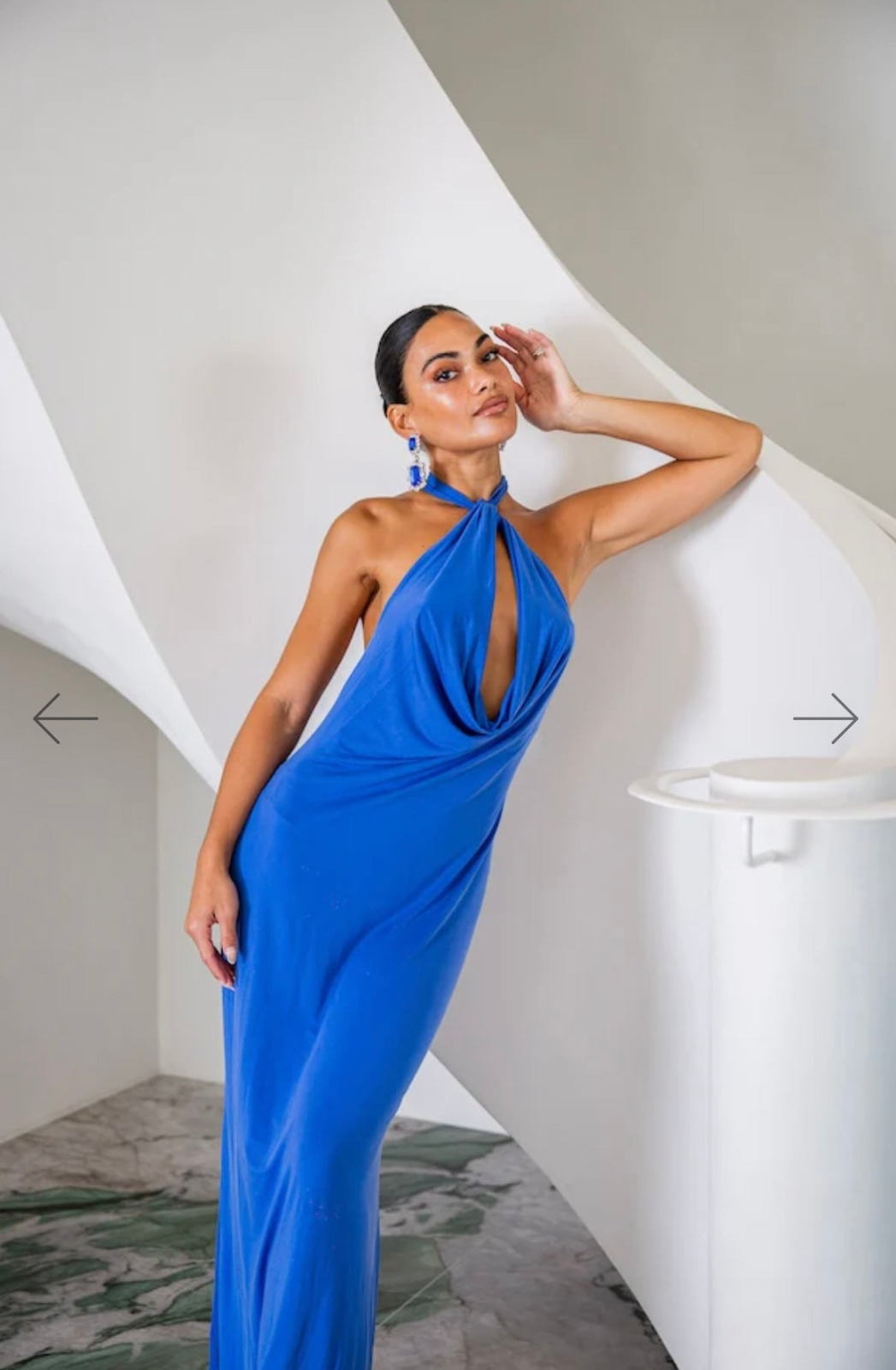 Saint Plunge Maxi Dress Sapphire 3