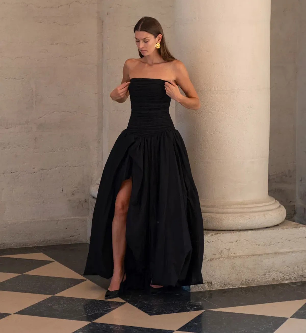 Aje Violette Bubble Hem Maxi Dress